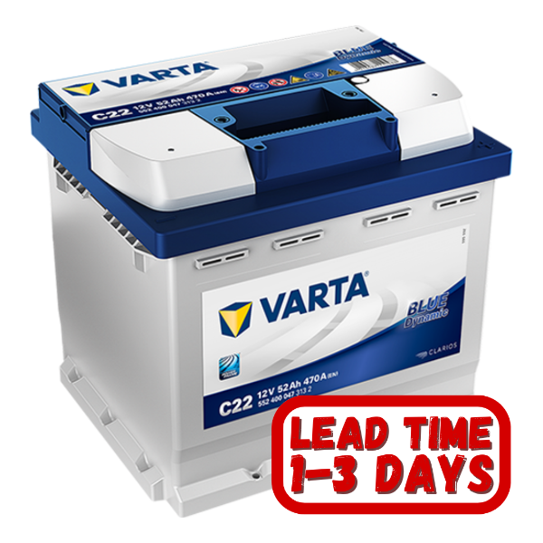 Varta Car Battery, C22, c22 battery, 612, 12v 55ah, 612 Car Battery