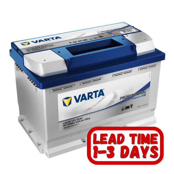 Varta LED70 Battery, EFB Car Battery, 652 efb, 12v 70ah, LED70