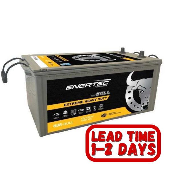 Enertec Bull 688 12v, 230ah, 1500cca RHP Truck Battery