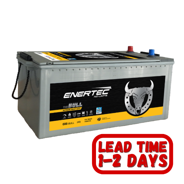Enertec Bull 690SHC/698 12v, 205ah, 1400cca RHP Truck Battery