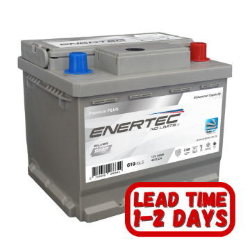 Show details for Enertec 619 Silver, 12v, 45ah 450CCA RHP Car Battery 619, 12v car battery, 45Ah car battery, 450cca car battery, enertec silver, 12v 45ah 450cca