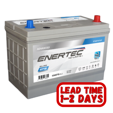 Show details for Enertec 656/650S EFB Silver, 12v, 80Ah, 750CCA, RHP Car Battery Enertec Silver Car Battery, 656 EFB car battery, 12v 80ah 750cca