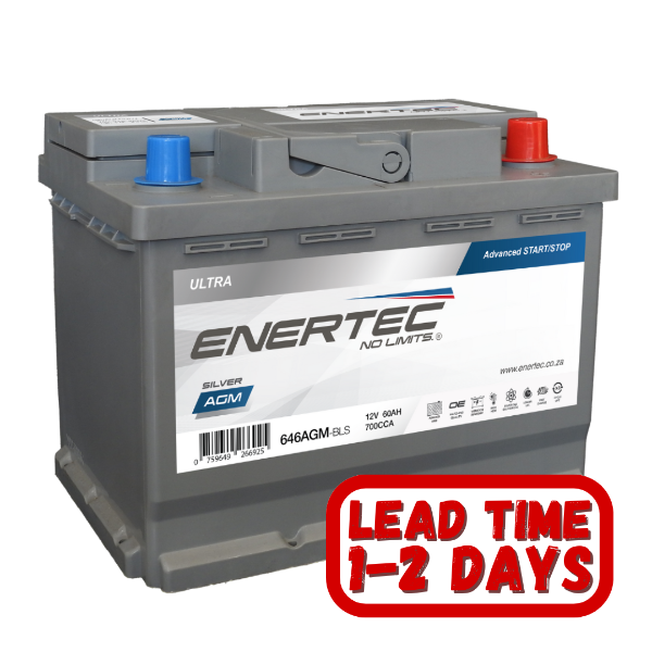 Enertec Silver 646HC AGM, Start-Stop battery, 12v 60ah 700cca, 12v car battery, 60Ah battery
