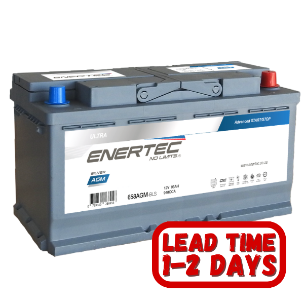 Enertec Silver 658 AGM, 12v 95ah 1050cca, AGM car battery, Start-Stop car battery