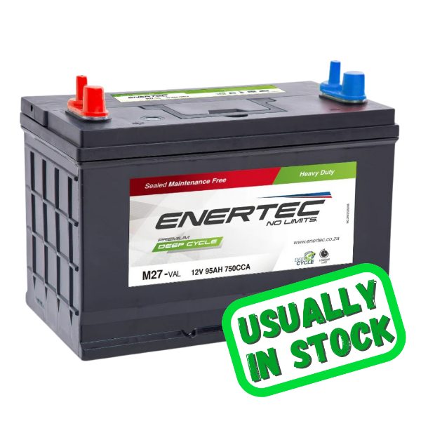 Enertec Blue M27MF, 12v, 95Ah, 750CCA, Deep Cycle Leisure Battery