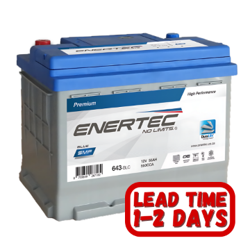 Show details for Enertec 643 Blue, 12v, 55Ah, 550CCA  LHP Car Battery Enertec Blue 643, 12v, 55Ah, 550CCA  LHP Car Battery