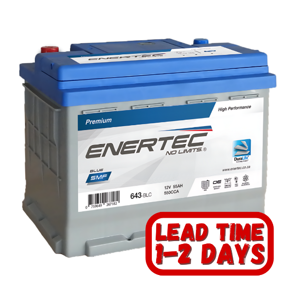 Enertec Blue 643, 12v, 55Ah, 550CCA  LHP Car Battery