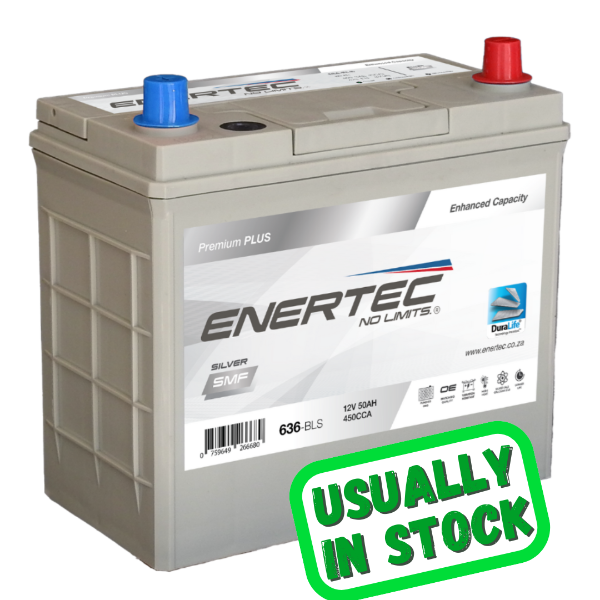 Enertec silver 636, 12V 50AH 540CCA, 12v car battery, 50Ah battery, 540CCA, RHP car battery,