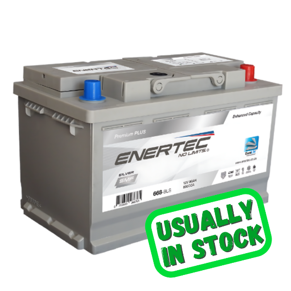 Enertec Silver 668, 12v 90ah 800cca, 12v car battery, 90Ah car battery