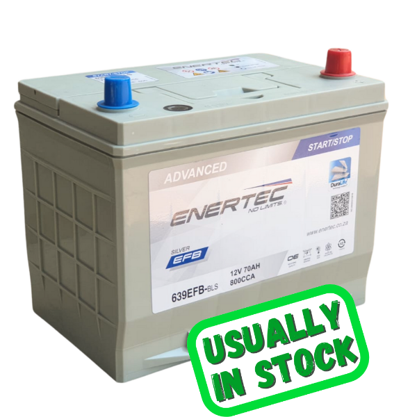Enertec Silver 639EFB, 12v 70 ah 710cca, 12v car battery, 70Ah EFB battery