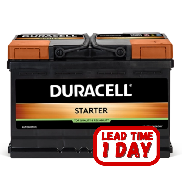 DURACELL 652 12v 72ah 660cca Foot Piece RHP Car Battery