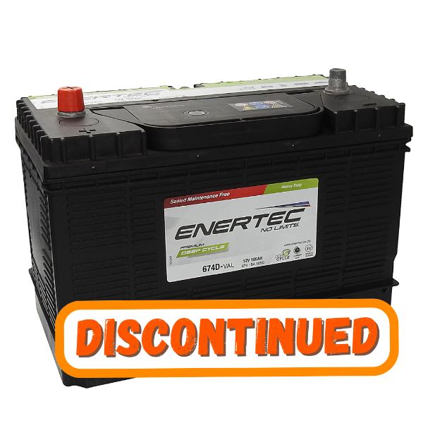 Picture of Enertec 674 (54.105D) 12v 105ah 800CCA Deep Cycle Leisure Battery Tapered