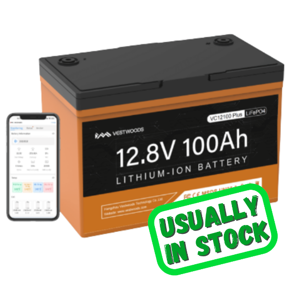 Vestwoods Xcube 12.8v 100AH Lithium-ion Battery with Bluetooth.