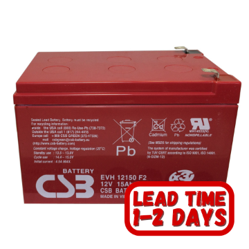 Show details for CSB EVH12150  12v 15ah Sealed Lead Acid Deep Cycle Battery. CSB EVH12150  12v 15ah Sealed Lead Acid Deep Cycle Battery.