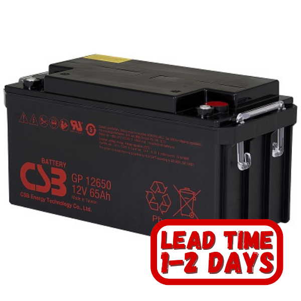 CSB GP12650  12v 65ah AGM Sealed Lead Acid Battery.