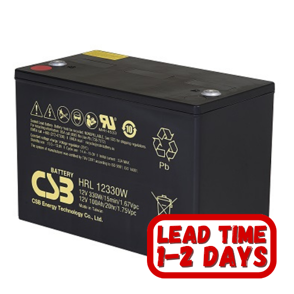 CSB HRL12330W  12v 100ah/330W Sealed Lead Acid Battery.