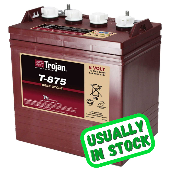 Trojan, golf battery, golf cart battery, 8v golf cart battery, 8V 170Ah, 8V 170Ah battery, golf battery, T875