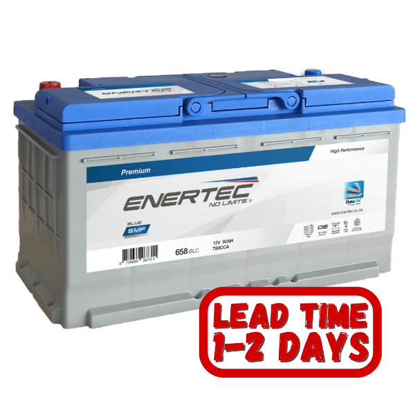 Enertec 658 Blue, 12v, 90Ah, 850CCA RHP Car Battery