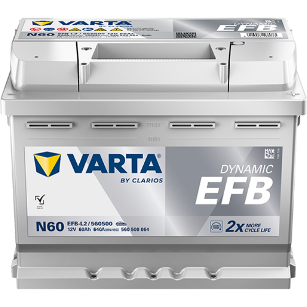 Varta Car Battery, N60, N60 battery, 646 efb, 12v 60ah, 646 EFB Battery