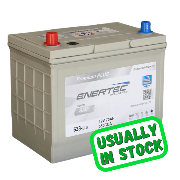 Enertec 638 Silver, 12v, 70Ah, 550CCA, LHP Car Battery
