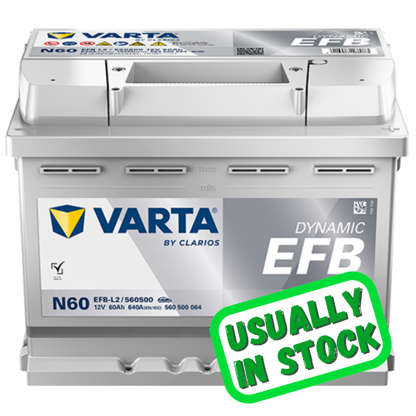 Varta Car Battery, N60, N60 battery, 646 efb, 12v 60ah, 646 EFB Battery