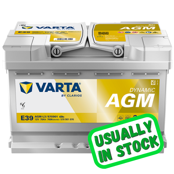Varta AGM Battery, e39, 652 agm, e39 battery, 12v 70ah, 652 agm battery, E39 AGM Battery