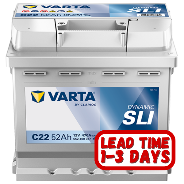 Varta Car Battery, C22, c22 battery, 612, 12v 55ah, 612 Car Battery