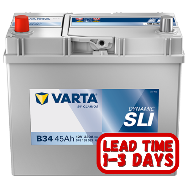 Varta Car Battery, B34, b34 battery, 634, 634 Car Battery, 12v 45ah