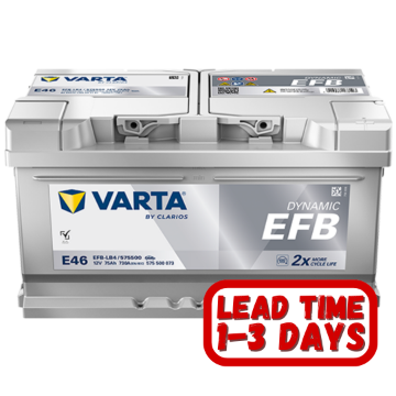 Show details for VARTA E46/668 EFB 12v 75Ah 730cca RHP Start/Stop Car Battery EFB57550 /, 575 500 073 Varta Car Battery, E46, e46 battery, 668, 668 efb, 12v 75ah, 668 EFB Battery