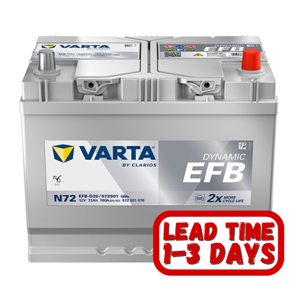 EFB572501, 572 501 076, Varta Car Battery, N72, n72 battery, 639 efb, 12v 72ah, 639 EFB Car Battery