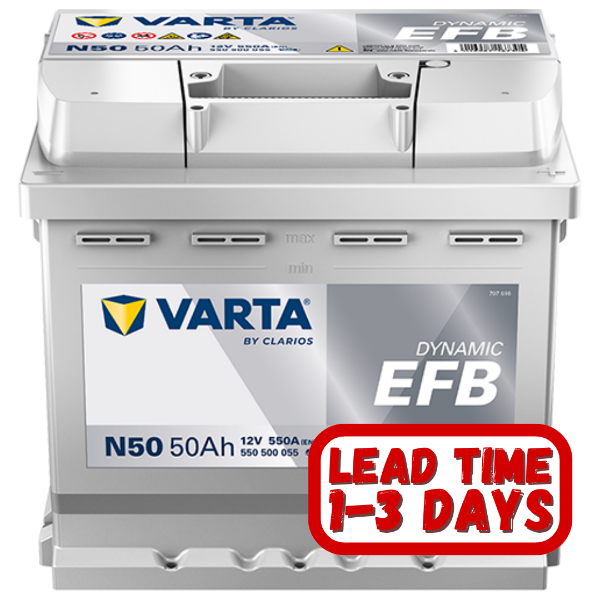 Varta N50 612 EFB 12v 50ah 550cca N50 EFB RHP vehicle battery Johannesburg