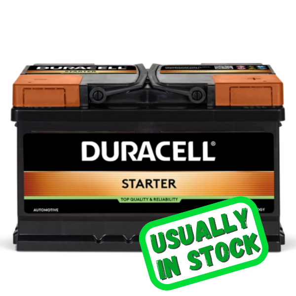 DURACELL 652 12v 72ah 660cca Foot Piece RHP Car Battery