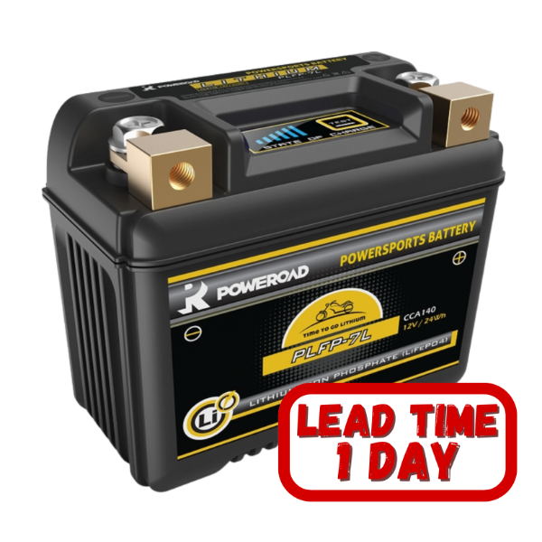Poweroad 7L 12V, 2Ah, 140CCA Lithium-Ion Motorcycle Battery RHP
