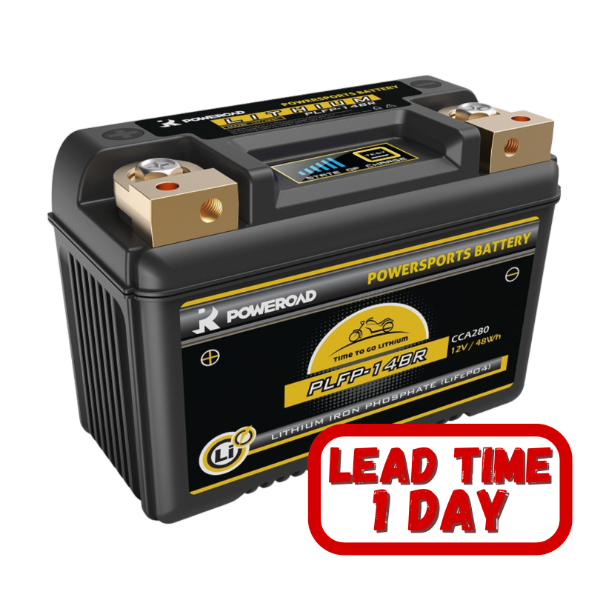 Poweroad 14BR 12V, 4Ah, 280CCA Lithium-Ion Motorcycle Battery LHP