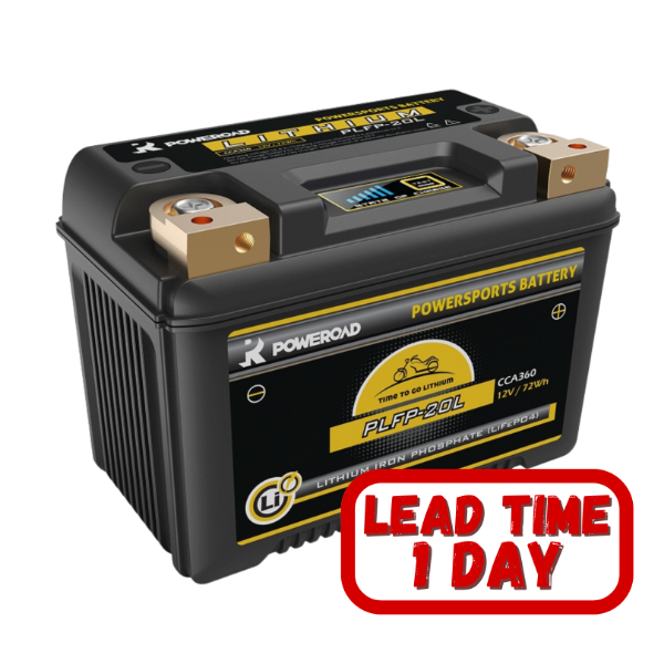 Poweroad 20L 12V, 6Ah, 360CCA Lithium-Ion Motorcycle Battery RHP