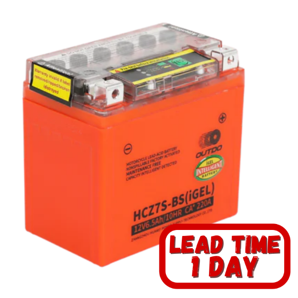 OUTDO iGel 7SBS 6.5Ah 220CCA Motorcycle Battery HCZ7S-BS