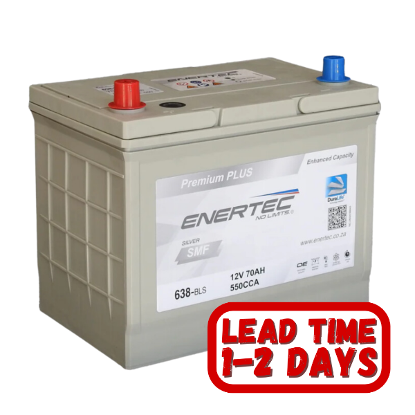 Enertec 638 Silver, 12v, 70Ah, 550CCA, LHP Car Battery