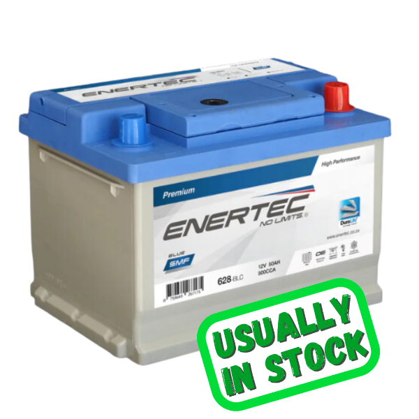 Enertec Blue 628 Car Battery, 628, 628 battery, 12v 50ah, 12v 50ah 520cca