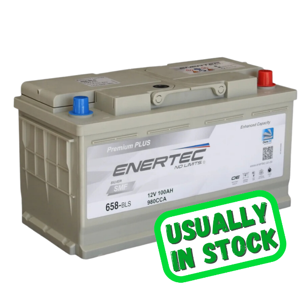 Enertec 658 Silver, 12v, 100Ah, 900CCA RHP Car Battery